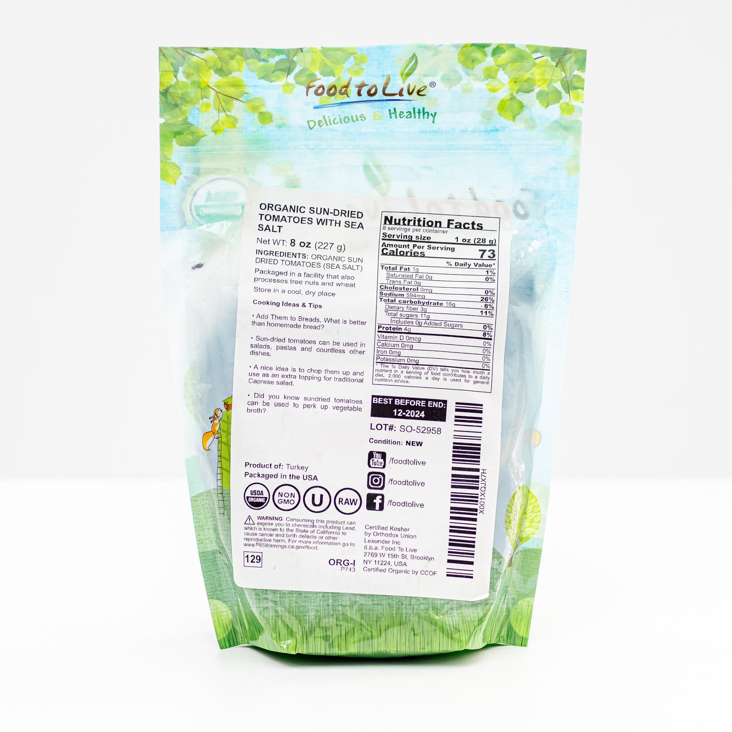 Sun-Dried Tomato Halves, Organic