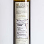 Side label of nocellara olive oil