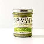 Jar of 'Cream of Pistachio' by Vincente on a white background