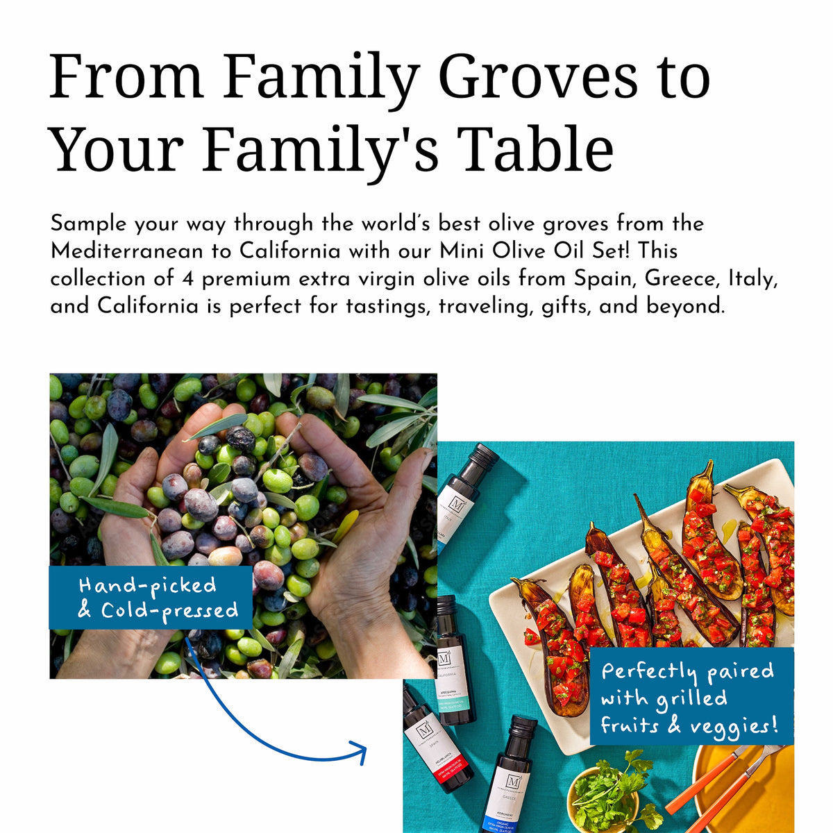 Mini Extra Virgin Olive Oil Sampler Set | The Mediterranean Dish Shop