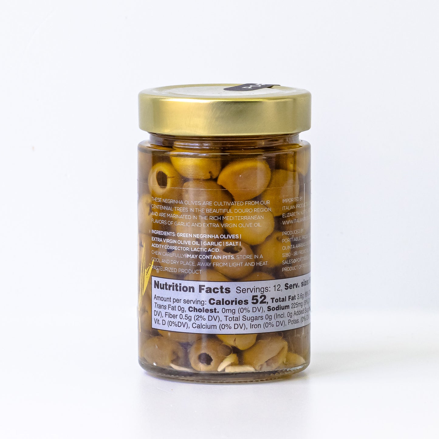 Green Negrinha Olives with Garlic